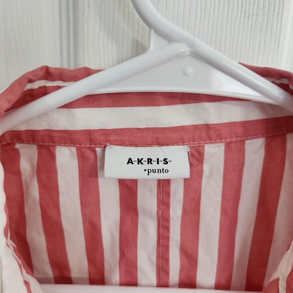 Akris Punto nautical feminine quiet luxury barbiecore button front top Size 16 - Picture 6 of 12